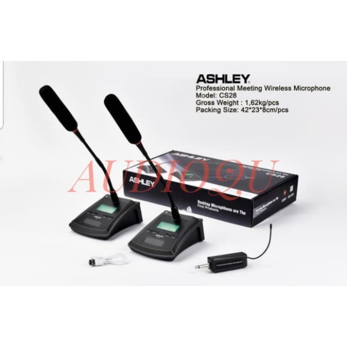 MIC PODIUM MEJA ASHLEY CS28 WIRELESS MICROPHONE CS 28 ORIGINAL