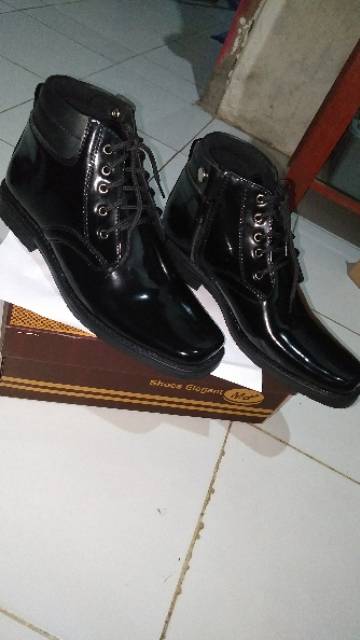 SEPATU PDH TNI/POLISI SEPATU DINAS resleting+tali