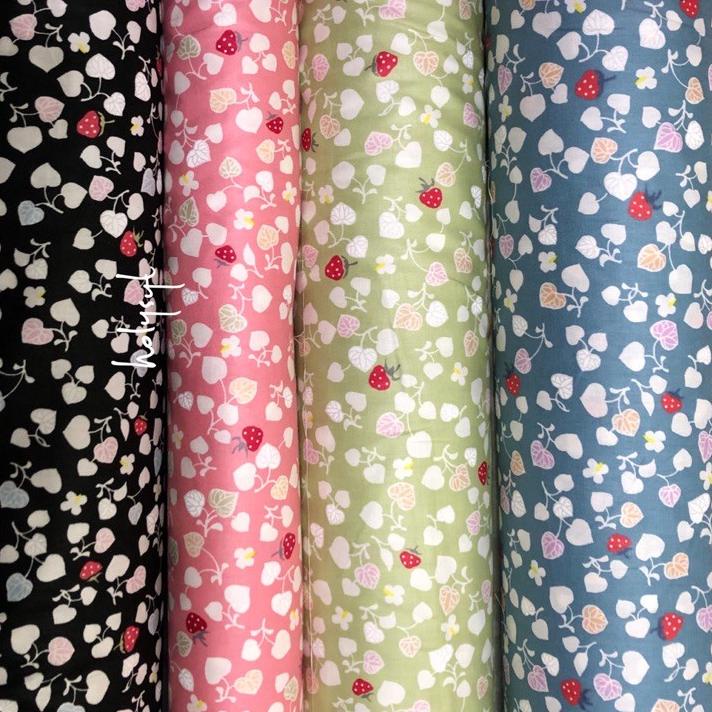 KATUN JEPANG JAPAN DESIGN MOTIF STRAWBERRY BUNGA KECIL (min pembelian 2x klik per motif/warna)