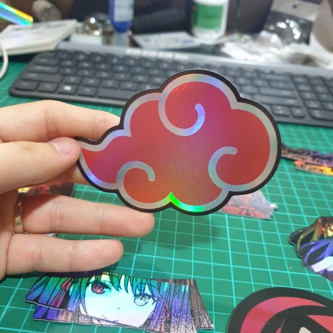 

(BISA COD) Sticker Hologram Anime Besar - PSH1031 - Naruto Akatsuki Logo BERMUTU Kode 559