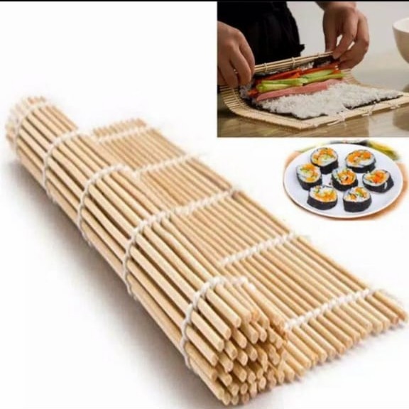 Tikar Bambu Penggulung Sushi Bamboo Roll Mat - Alas Gulung Makanan Sushi / Sushiroll