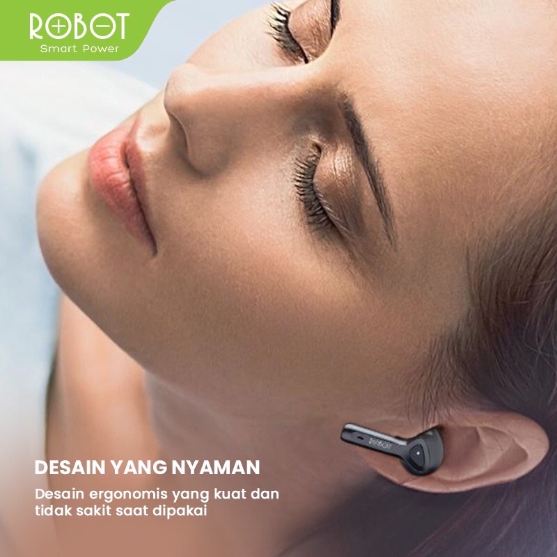 Robot TWS True Wireless Earphones Bluetooth Airbuds T30 T-30 ORIGINAL - Garansi 1 Tahun