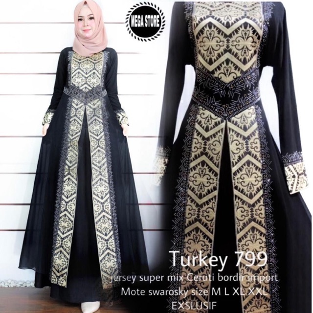 Grosir Murah turkey maxy dress bordir import