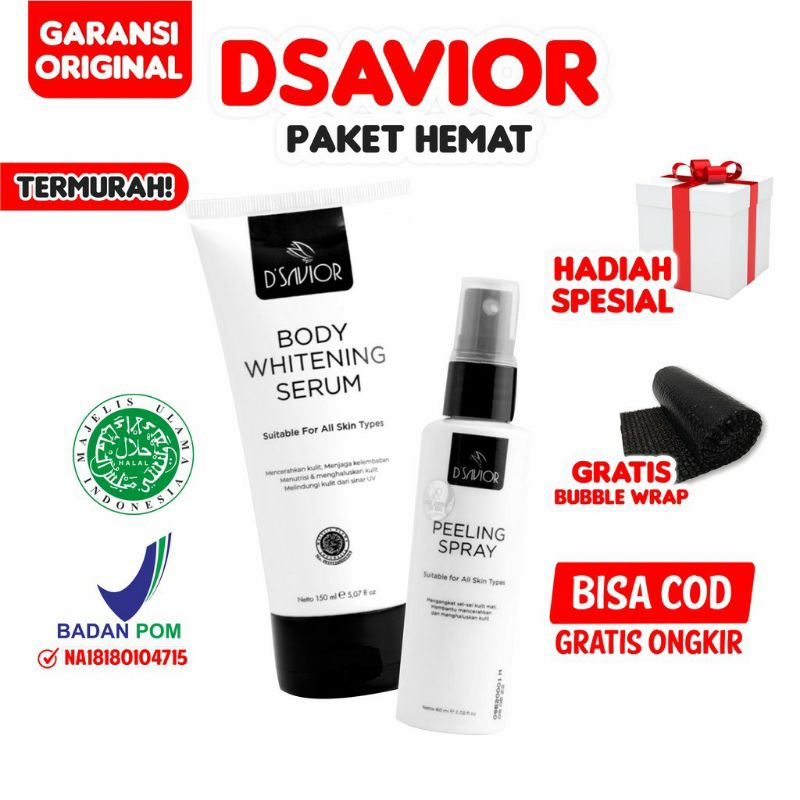 Dsavior Body Whitening Serum Untuk Pencerah Kulit 100% Original BPOM | D'savior Free Masker