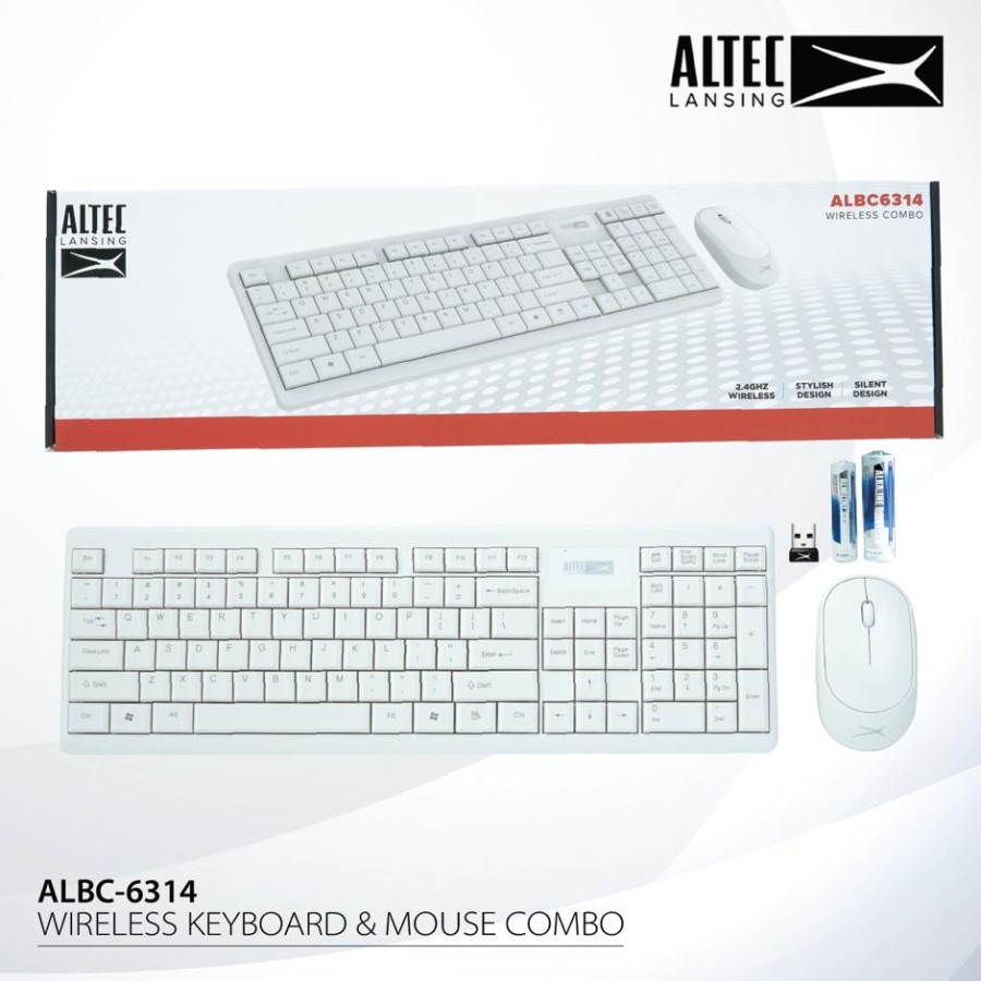 Keyboard Mouse Wireless Combo Altec Lansing ALBK6314 Color