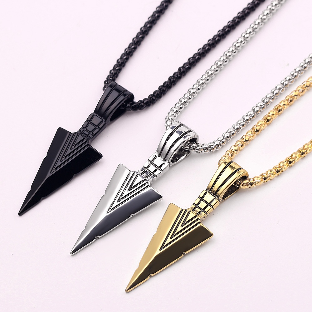 【COD Tangding】Creative Personality Alloy Spearhead Necklace for Men Fashion Accessories Jewelry