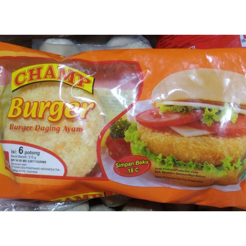 

Burger champ/ makanan olahan / frozen food