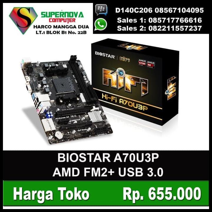 Mainboard Amd Fm2+ Biostar A70U3P Terbaru