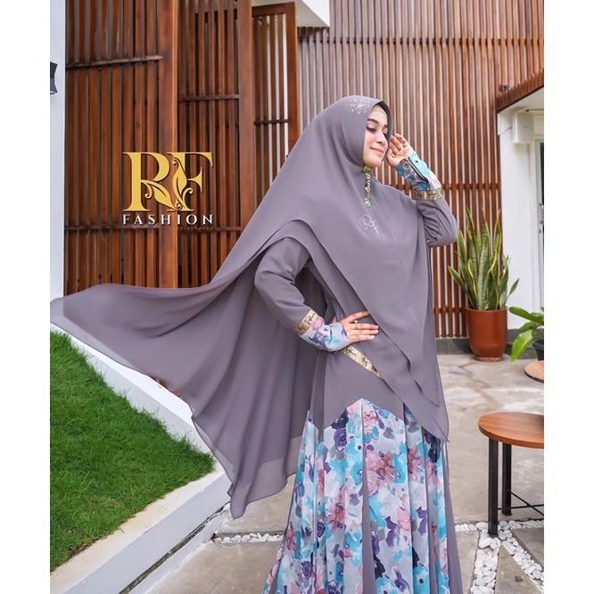 Lalunna Syari by RF Fashion by Rayhan Co. Grey Ceruty
