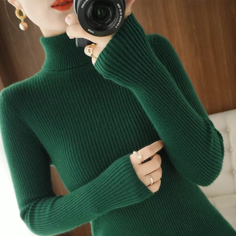 SN - TURTLENECK/LONGNECK sweater rajut wanita ribbed