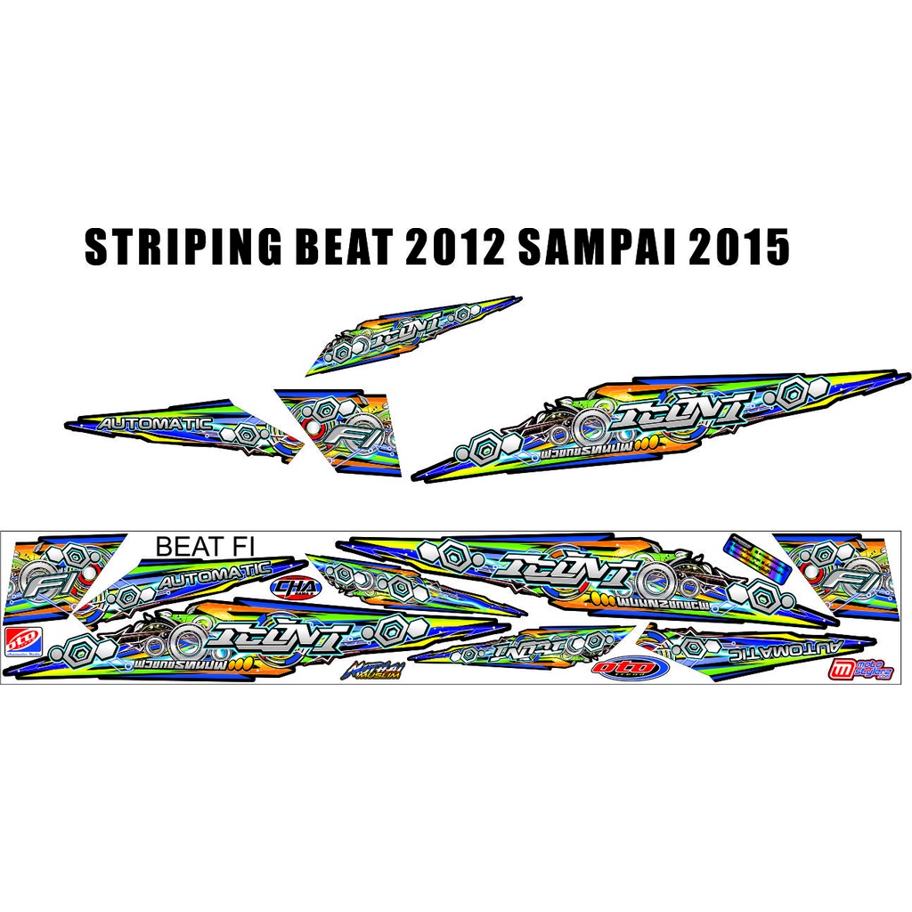 STICKER VARIASI  BEAT THAILOOK STRIPING MATIC BEAT FI 2012 SAMPAI 2015 VARIASI CUSTOM STIKER STRIPIN