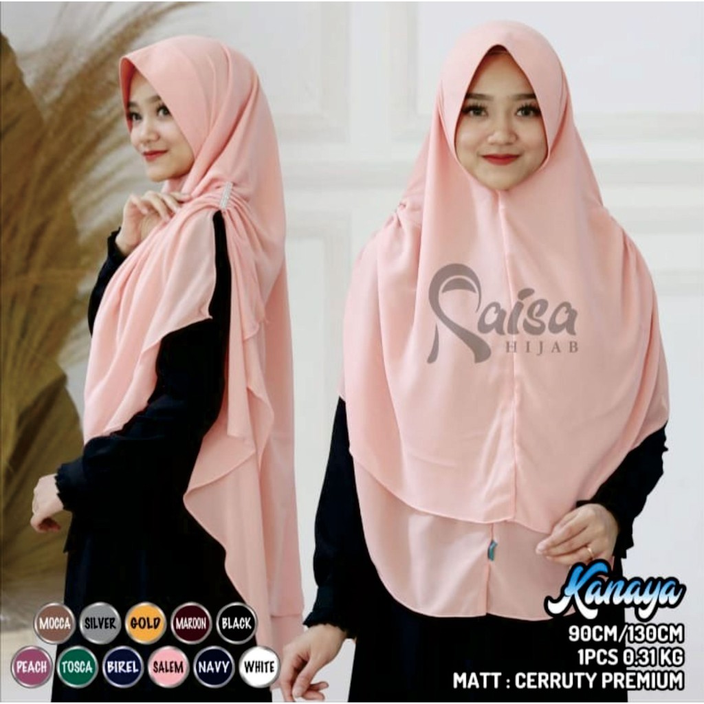 Kerudung Khimar Kanaya Jilbab Syar'i Khimar Pet Swarozky Bahan Cerutti