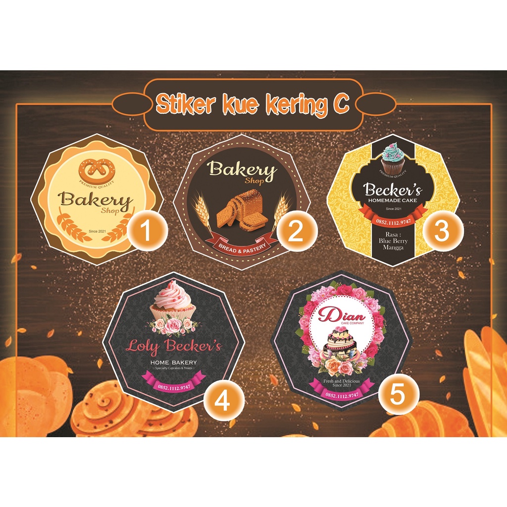 Stiker Bulat Toples /  Label Bulat Makanan / Stiker Bulat Kue / Label Merk Kue / Stiker bulat