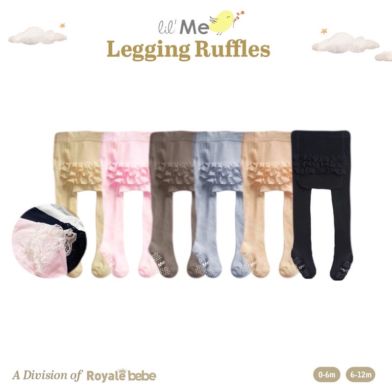 Royale Bebe ruffle legging -Lil me legging Ruffle Little Me Baby Tights Legging Bayi Polos ruffle