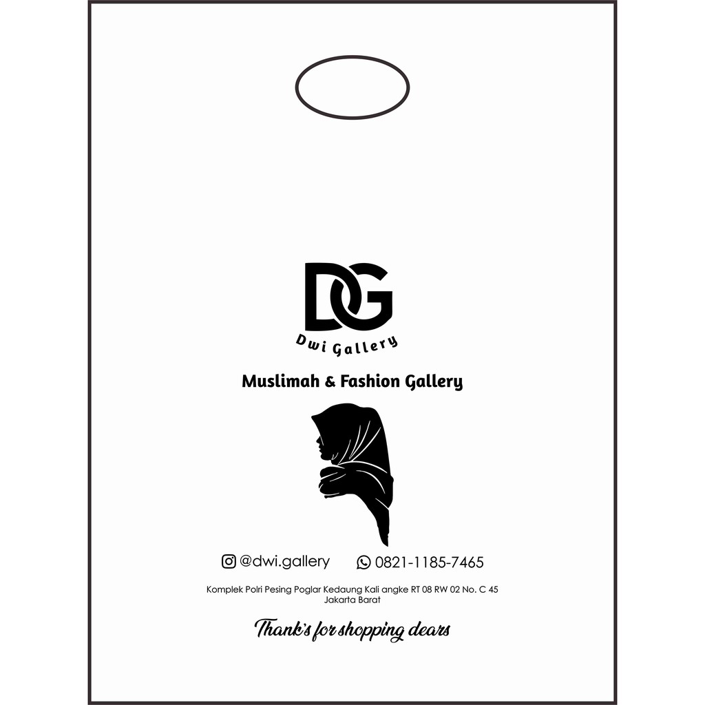 Sablon Plastik Packing Olshop Murah Plong Hd 20 x 30 Free Design isi 50 pcs