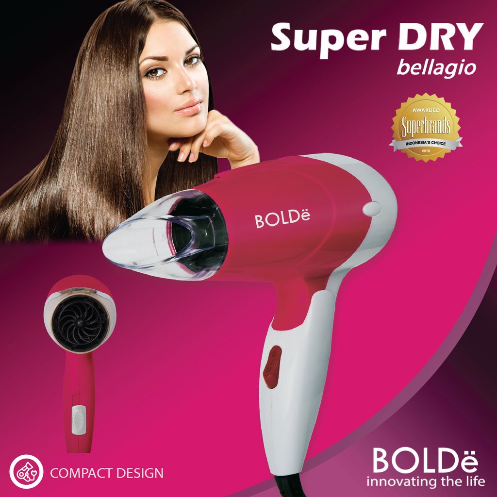 Hair Dryer BOLDe Super Dry BELLAGIO 2 Kecepatan Garansi Resmi