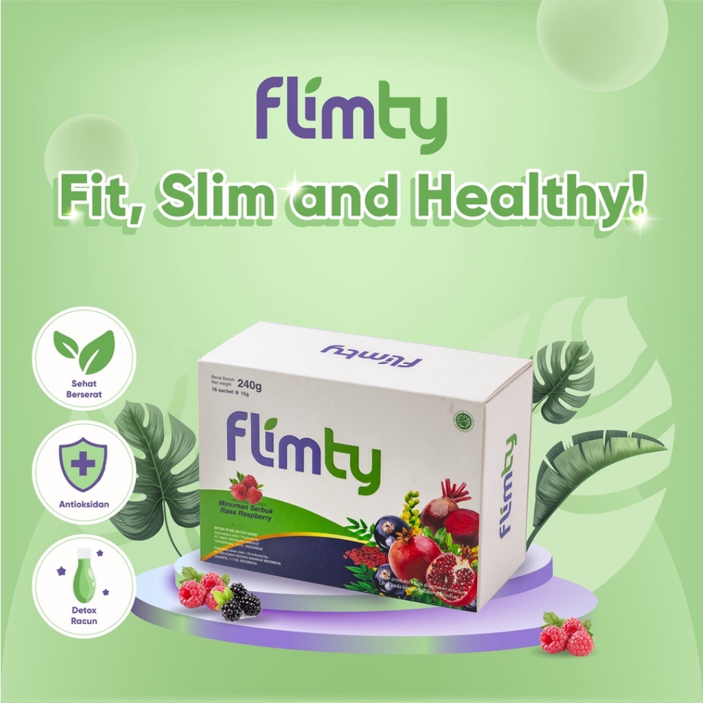 [ SATUAN ] Flimty Fiber - Antidioksidan Rasa Blackcurrant dan Raspberry | Minuman Diet Pelangsing Original BPOM