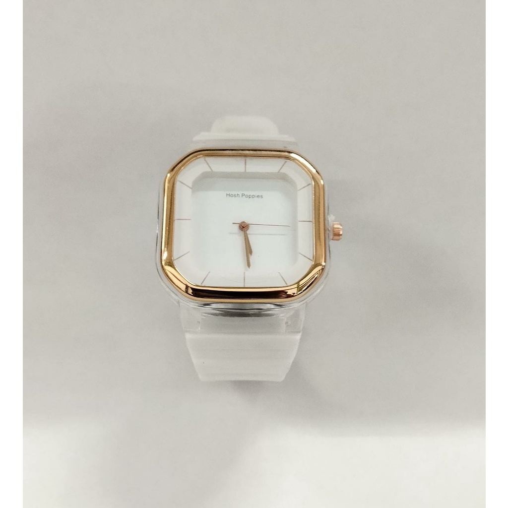 ⭐Bobastore⭐ JT036 jam wanita hosh poppies kotak rubber crono off type hp60-PUTIH