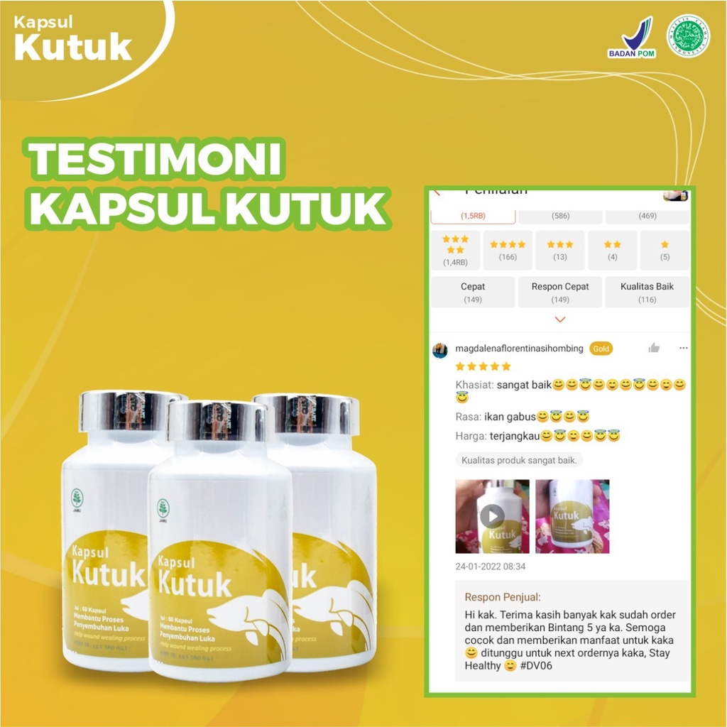 Paket Diabetes 2 Botol Kapsul Kutuk - Kapsul Pengering Luka Diabet Ekstrak Albumin Ikan Gabus Percepat Penyembuhan Luka Pasca Operasi Sesar Caesar Luka Bakar