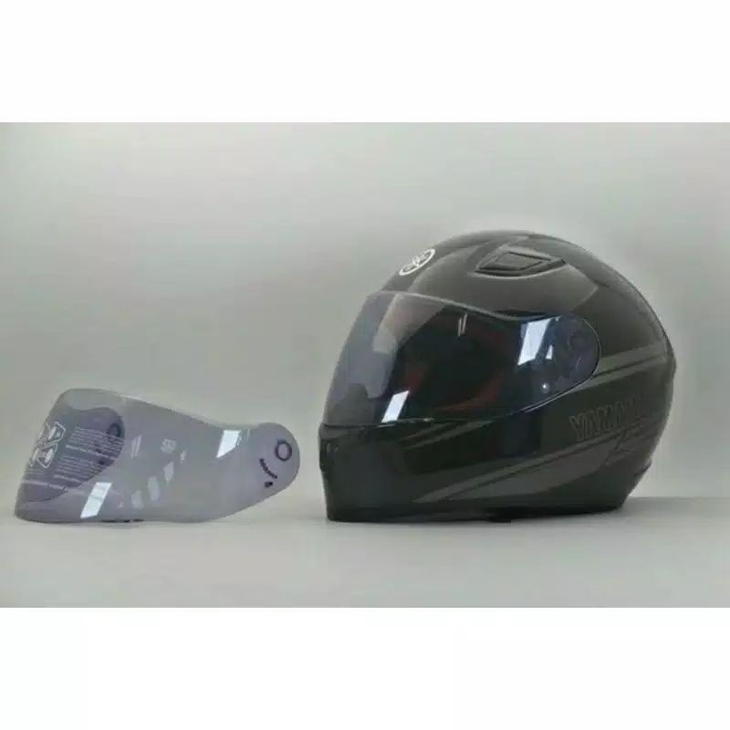 kaca helm yamaha full face / kaca helm standar vixion full face warna hitam + warna bening kaca helm