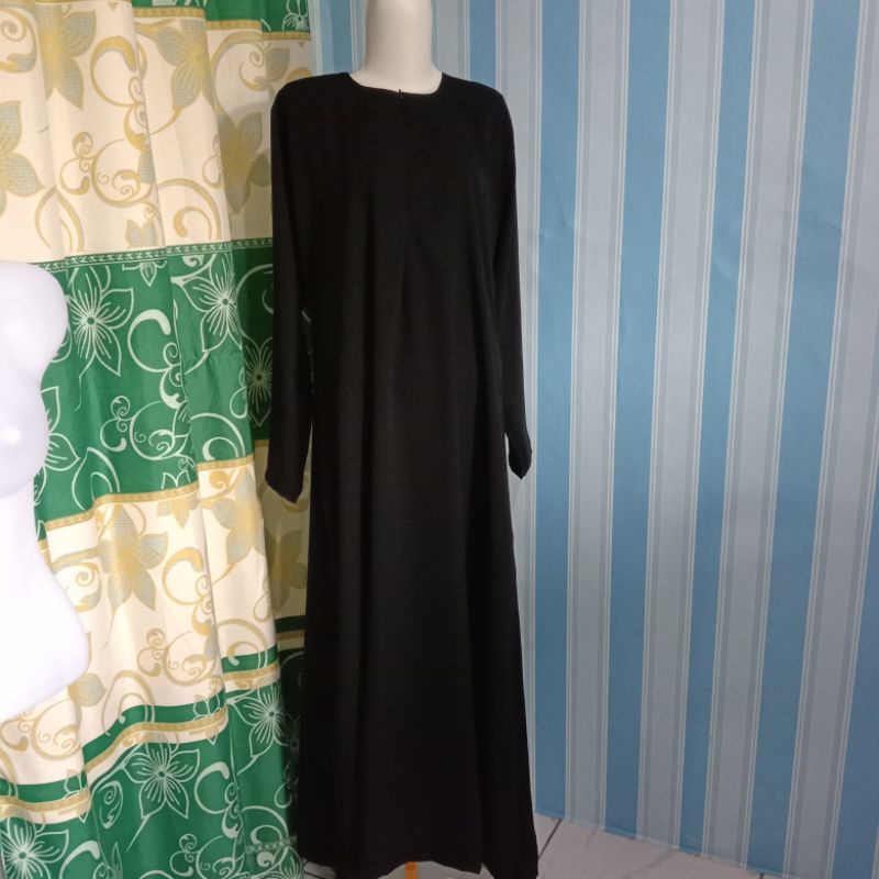 Gamis Abaya Polos SAUDI / Abaya Polos JET BLACK SAUDI INSYAALLOH ORI