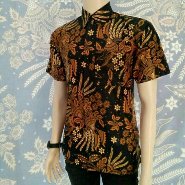 Baju Koko Pria Bordil modern kombinasi Batik Lengan pendek-Terbaru dan paling di Cari Terlaris