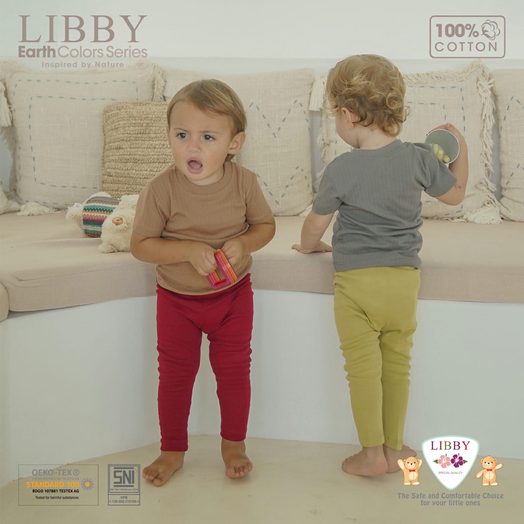 Libby Earth Colors Leggings 0-2 Tahun 1pcs New Legging Cotton Libby Baby Celana Panjang Anak Bayi