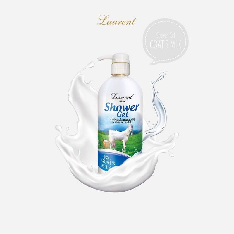 Laurent Shower gel goat milk 600ml/sabun mandi cair 600ml