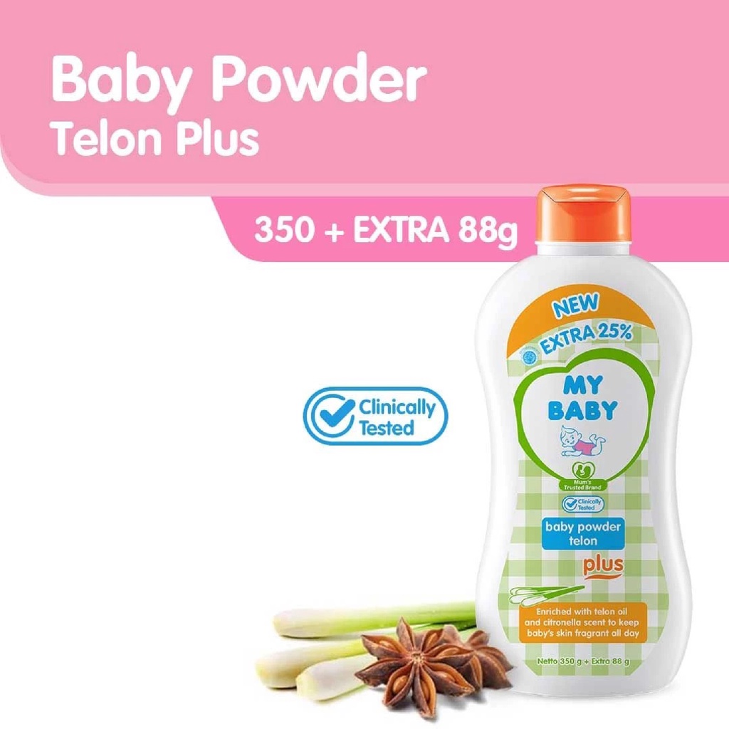 My Baby Powder Extra 350g + 88g Bedak Bayi - Bedak Bayi My Baby - My Baby Powder Extra 25% - Bedak B