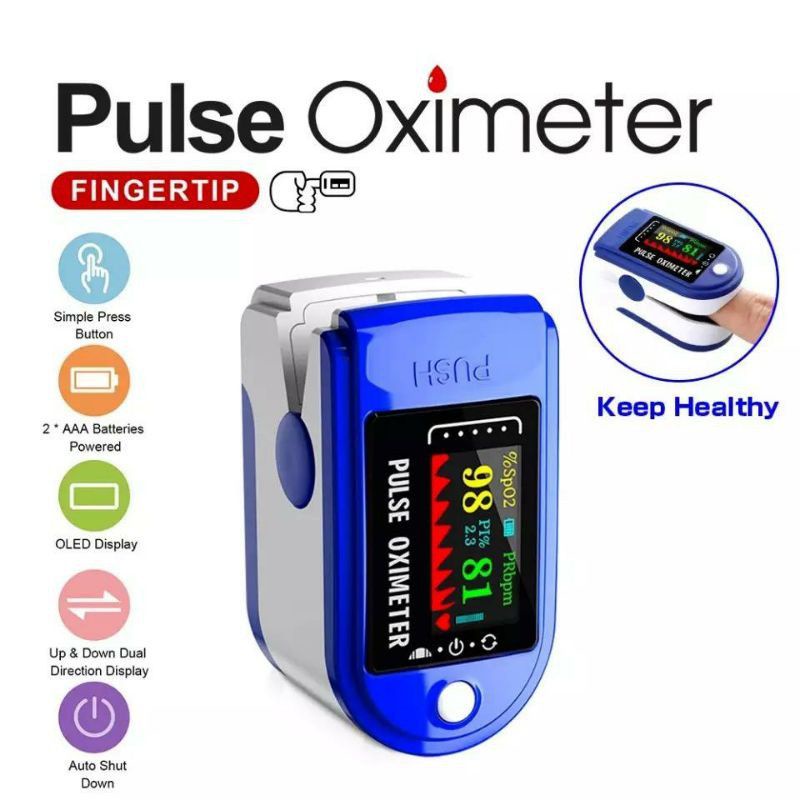 Fingertip pulse oxymeter Fingertip oximeter SpO2 LED Full Colour LK87