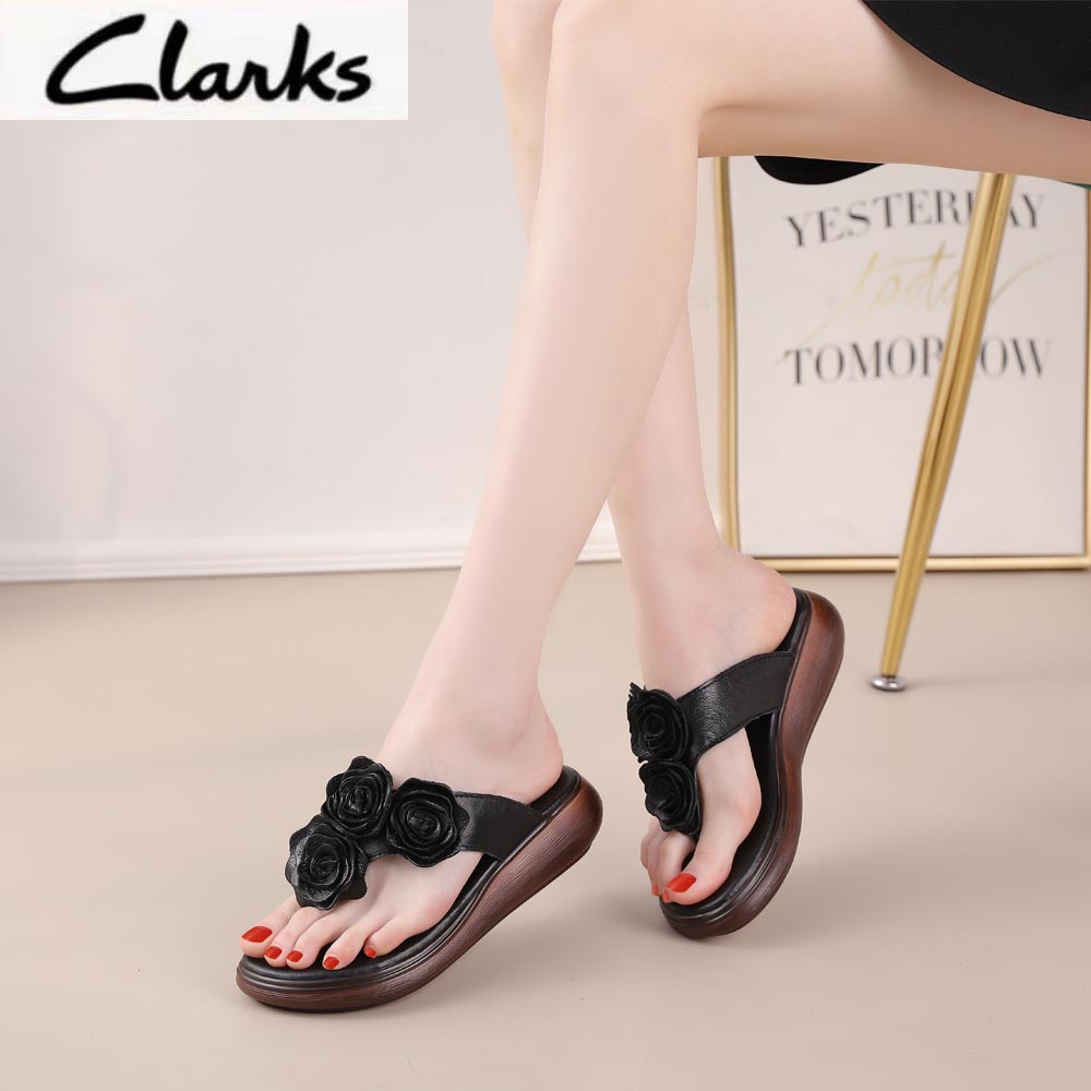 Clarks new pita woman  / clarks flat wanita kulit asli /Sepatu sandal flat