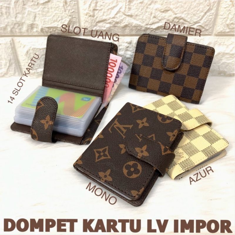 Dompet Kartu LV Import Kancing 14 Lembar