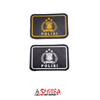 Patch Rubber POLISI POLRI Perekat Karet Velcro Tulisan Logo Polri