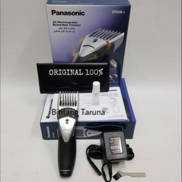 Alat Cukur Rambut Panasonic ER206 K Rechargeable Beard/Hair Trimmer