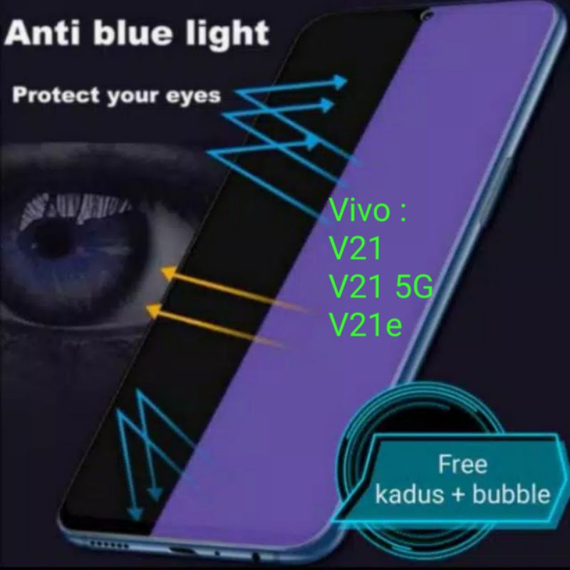 Antigores Vivo V21 5G V21e V21 e Tempered Glass Antiblue Blue Light Screen Guard protector TG