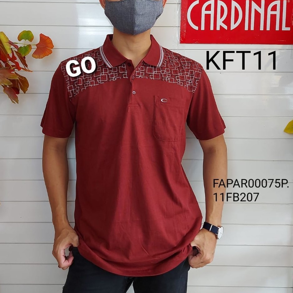 gos  KFT CARDINAL FORMAL TSHIRT Pakaian Pria Atasan Kaos Polo T-shirt Casual Original Lengan Pendek