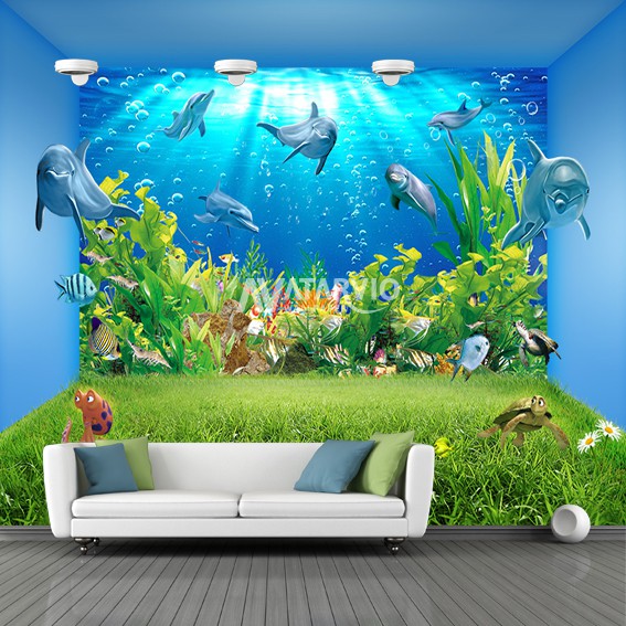 Wallpaper Custom Printing Wallpaper Custom Gambar Bawah Laut 3d Shopee Indonesia