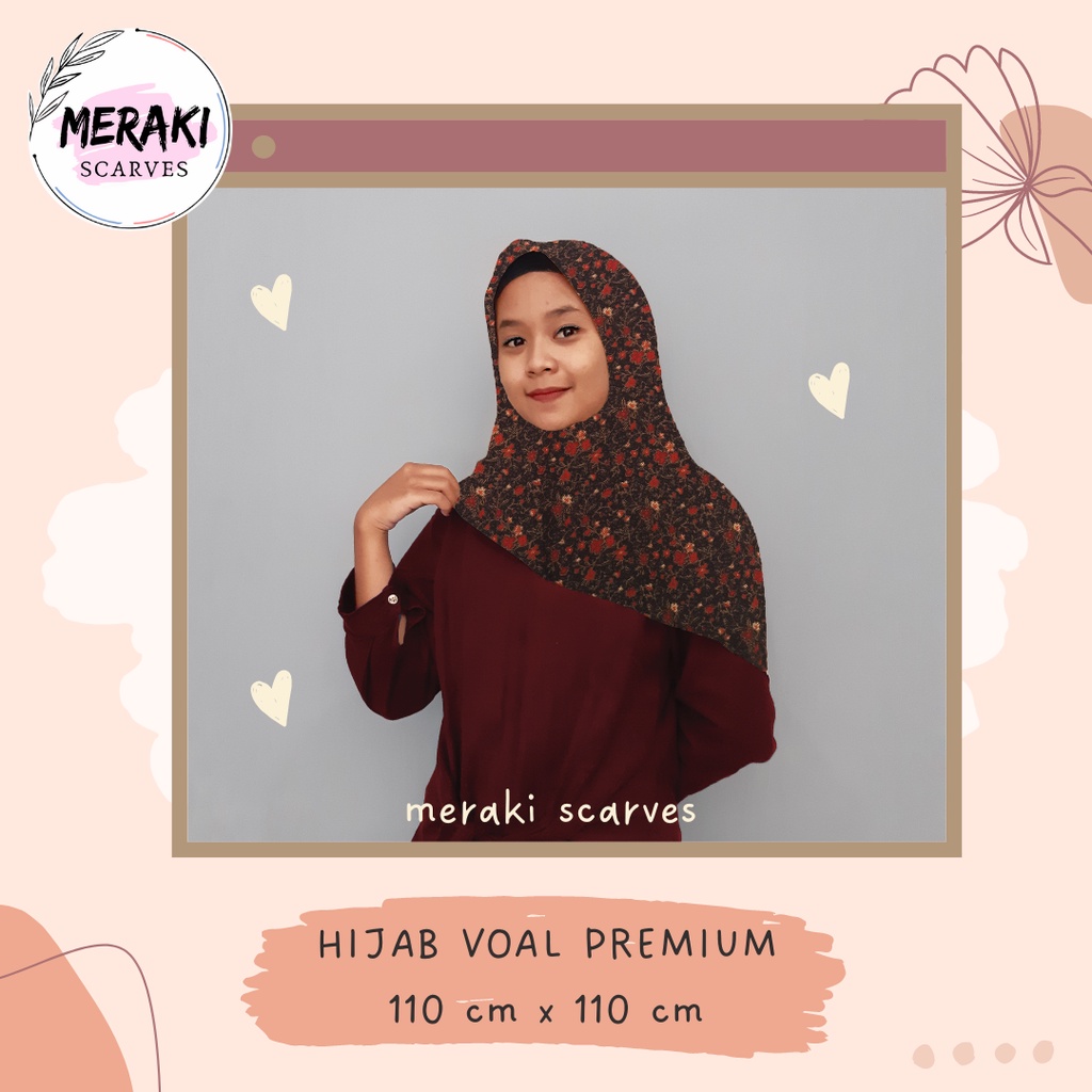Hijab Motif Kerudung Motif Segi Empat Scarf Motif Hijab Voal Satin Segi Empat Premium
