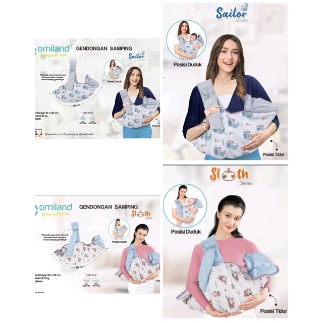 Gendongan samping Bayi Omiland seri SLOTH &amp; seri SAILOR