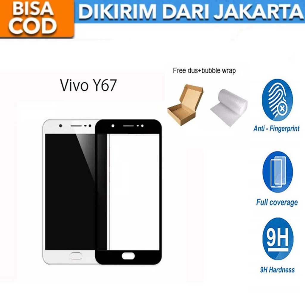 Vivo Y67 Full Cover/Full Screen Tempered Glass Screen Protector Anti Gores