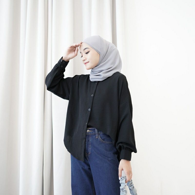 Cassey Kemeja Blouse Wanita Oversize Crinkle Airflow LD 120