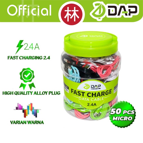 DAP DYM100 Data Cable Micro USB 2.4A Colorful - 1 Toples 50 Pcs