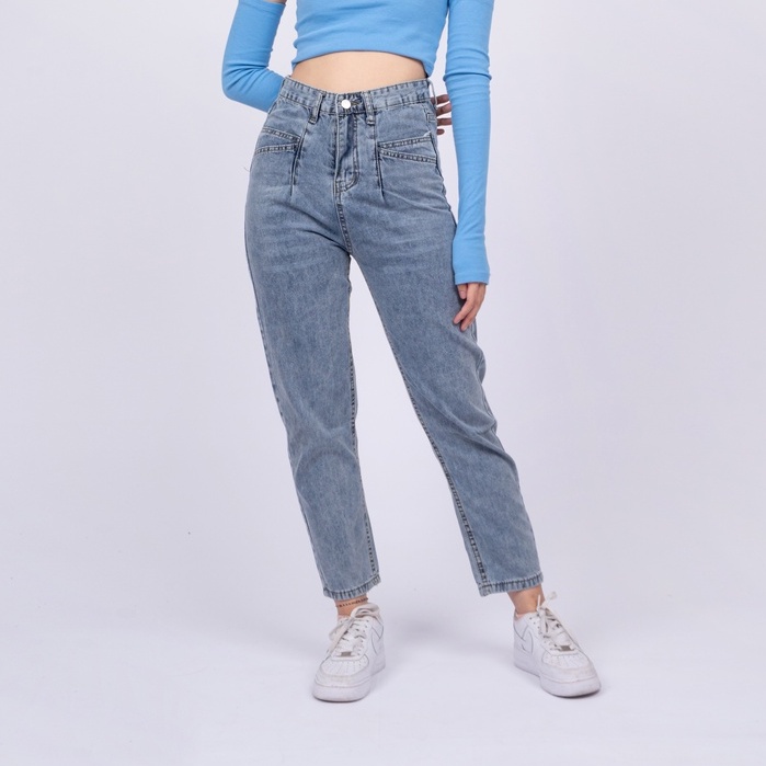 VIERLIN - Jeans 6612 - CELANA JEANS HIGH WAIST BOYFRIEND WANITA