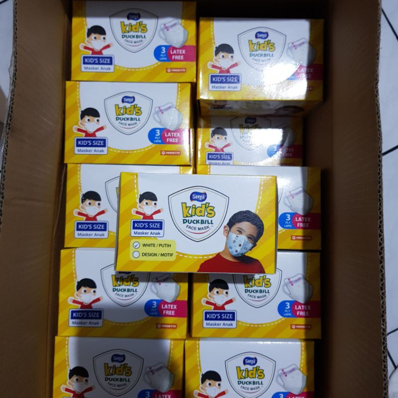 Masker Sensi Duckbill Kids Masker Anak 3 PLY isi 40 pcs