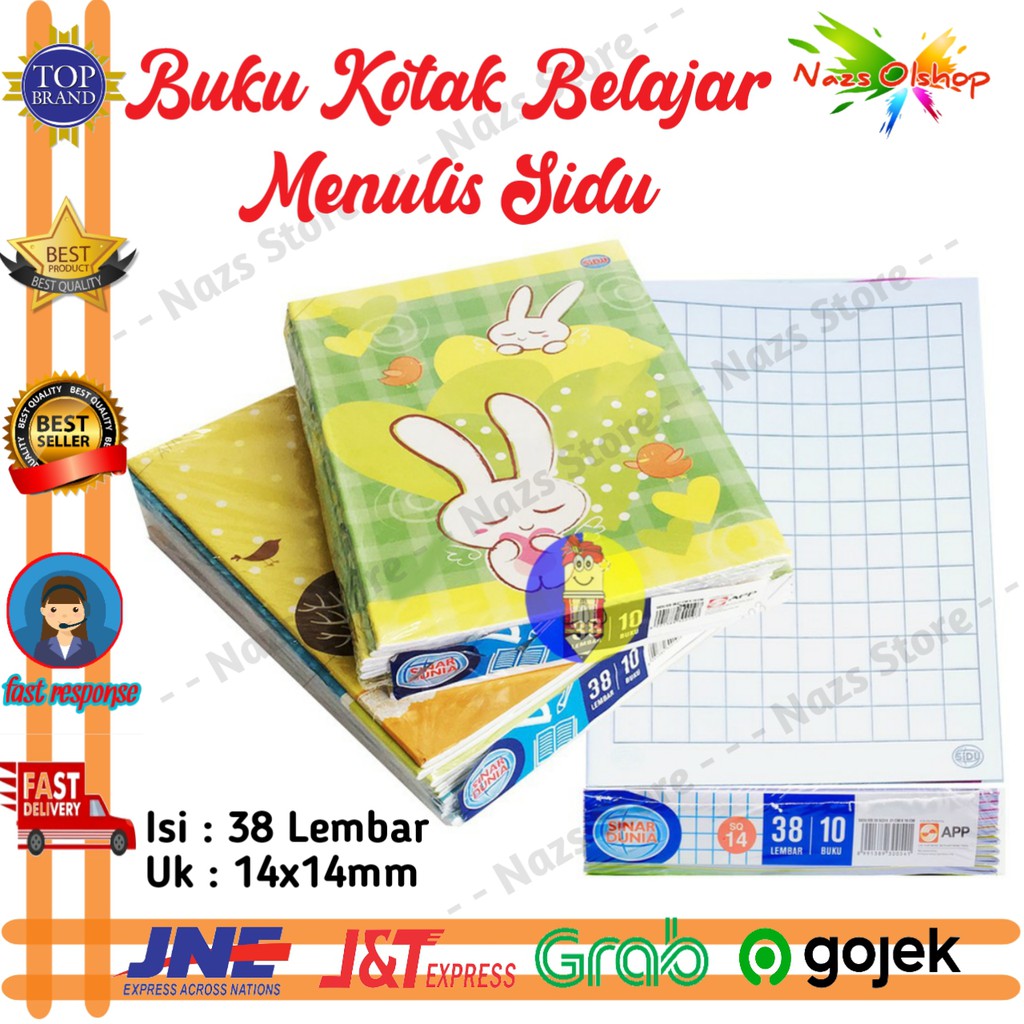 Jual Buku Tulis Kotak Sedang Belajar Abjad Mandarin Merk Sidu Isi 38