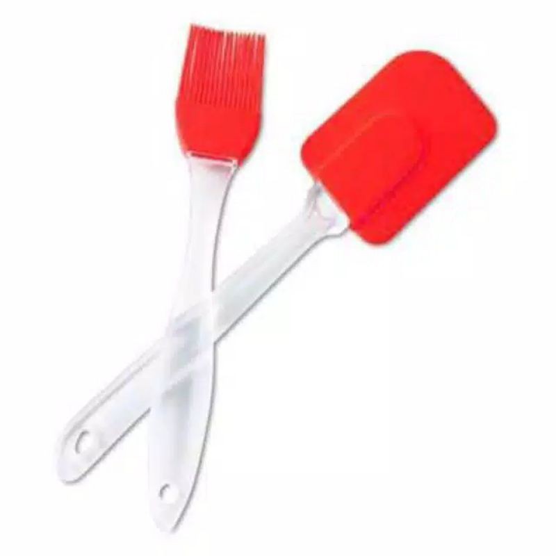 Spatula dan kuas kue silikon lembut set