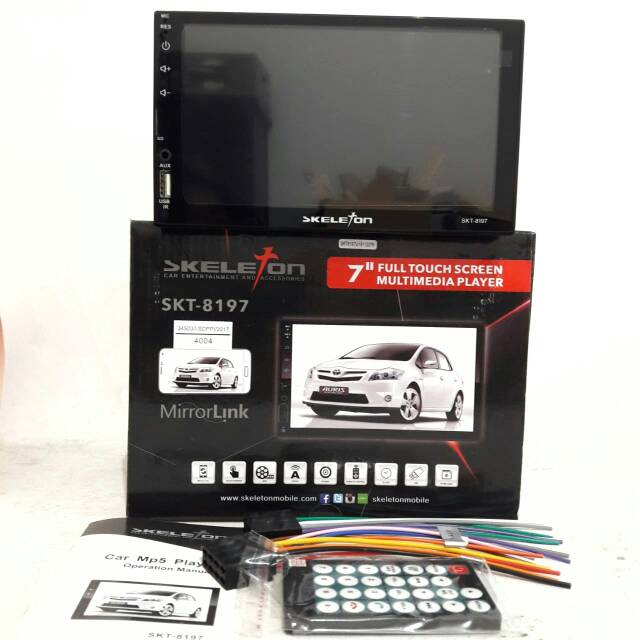 Doubledin Skeleton 6712 7" Mirrorlink DVD MP4 USB Aux Headunit 2din Audio Mobil Avanza Innova Calya