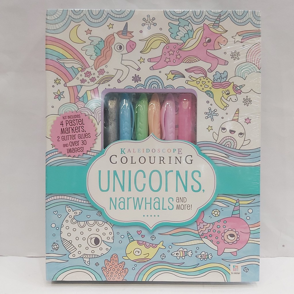 

Kaleidoscope Pastel Colouring Kit : Unicorns, Narwhals, More
