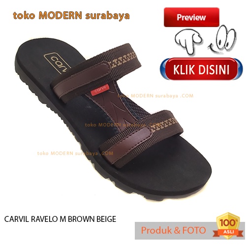 Sandal pria sandal casual slide CARVIL RAVELO M BROWN BEIGE