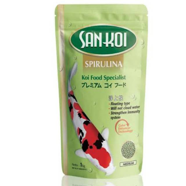 SAN KOI SPIRULINA MEDIUM PAKAN IKAN KOI 1KG